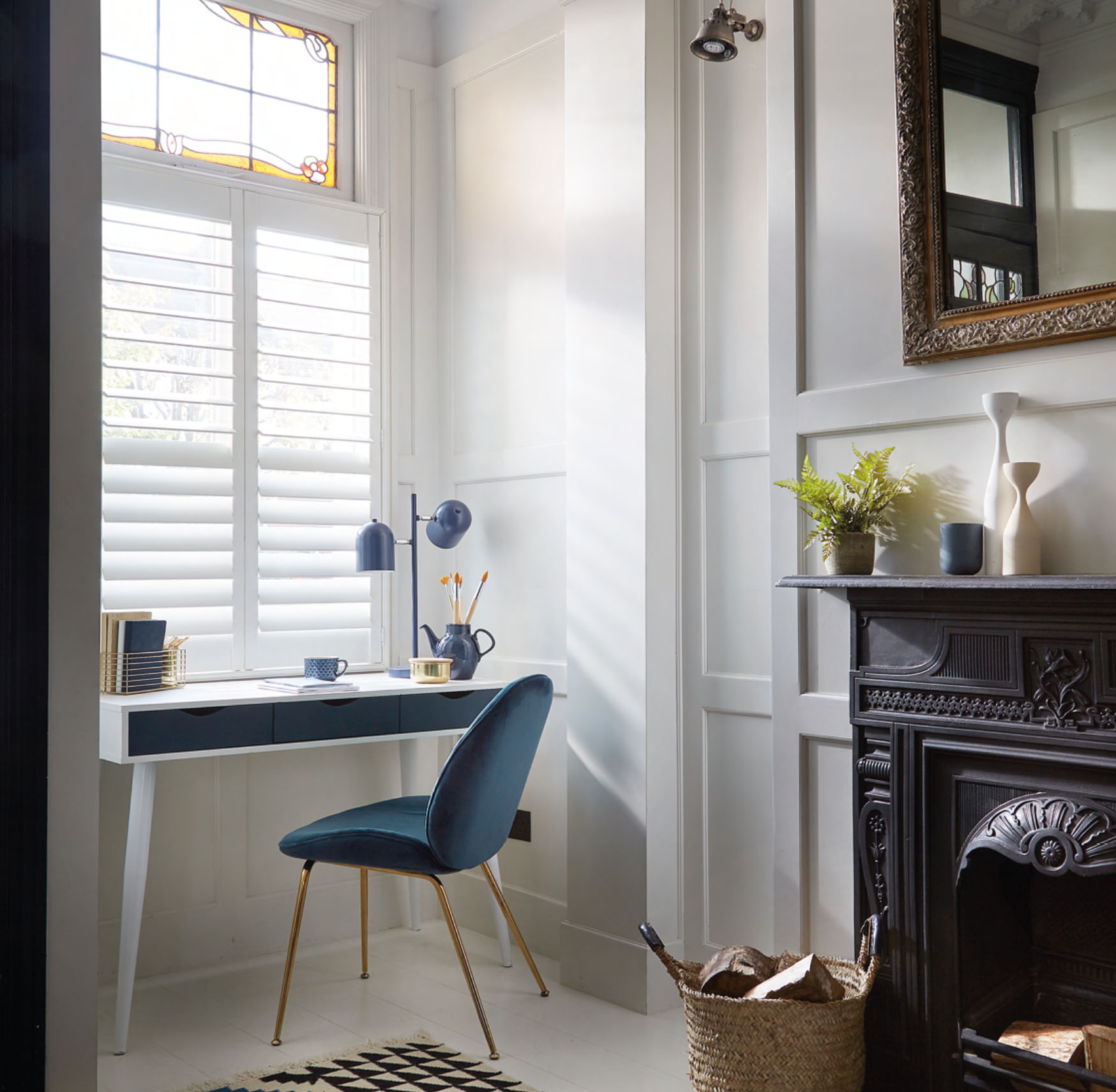 Cafe style window shutters Made to measure Plantation shutters supplied and fitted by The Valley Shutter Co West Yorkshire and North West England.