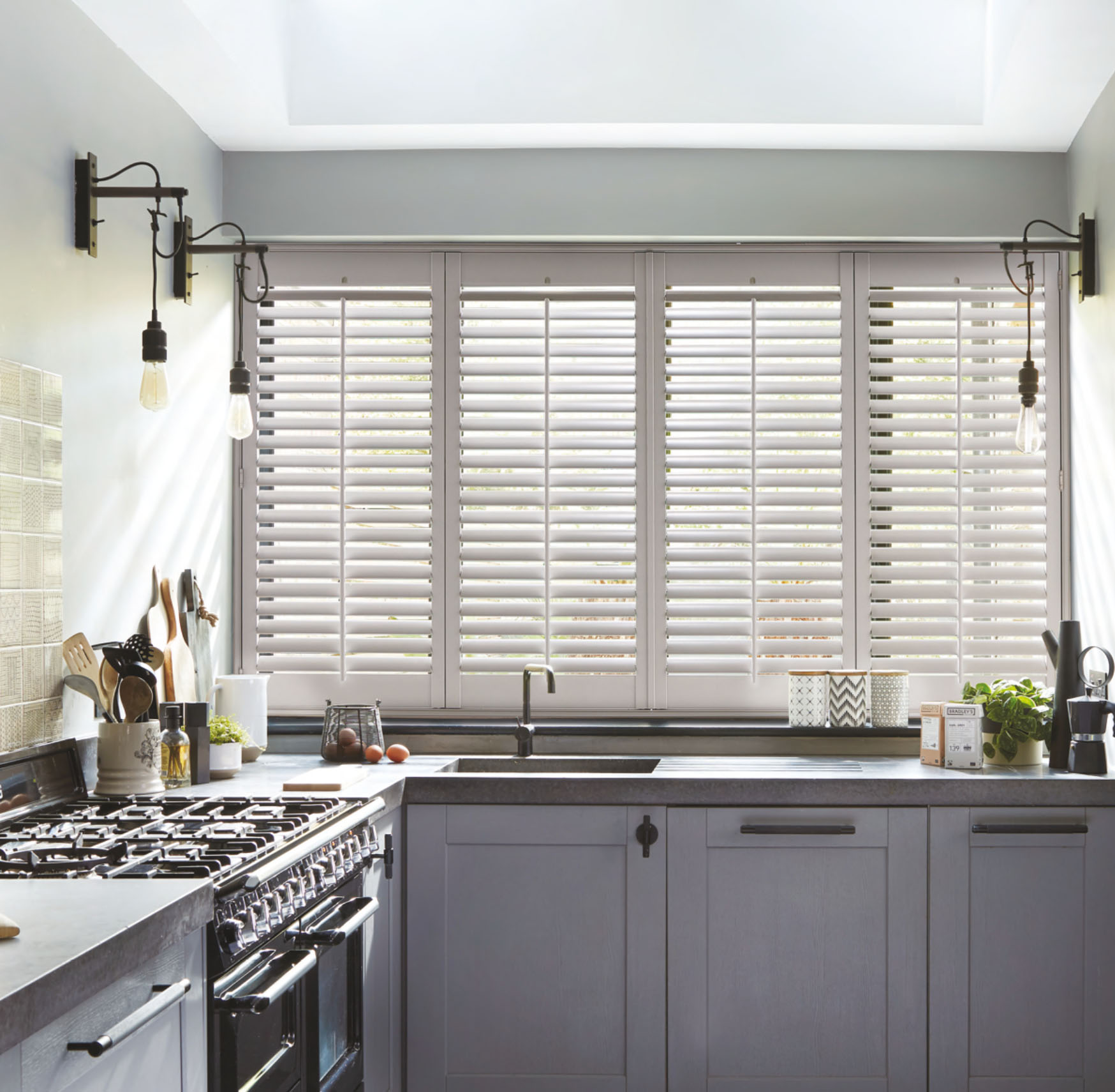 Window shutters with tilt rods Made to measure Plantation shutters supplied and fitted by The Valley Shutter Co West Yorkshire and North West England.